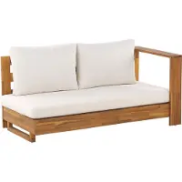 Beliani MARETTIMO - Loungeset - Gebroken wit - Linkszijdig - Acaciahout