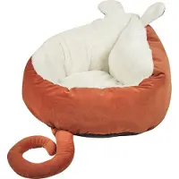 Beliani HASSA - Dierenbed - Oranje - Fluweel