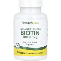 NaturesPlus , Behouden Uitgave Biotine, 10,000 mcg, 90 Tablets