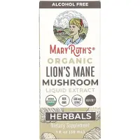 MaryRuth Organics , Organische Leeuwentandmushroom-vloeistofextract, Alcoholvrij, 590 mg, 1 fl oz (30 ml)