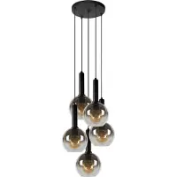 Lucide MARIUS - Hanglamp - Ø 55 cm - 5xE27 - Zwart