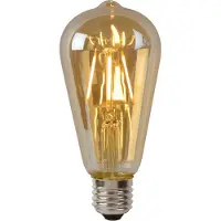 Lucide Ledfilamentlamp Edison - Amber - D6,4cm - Dimbaar - Warm Wit - E27 - 5w