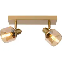 Lucide BJORN - Plafondspot - 2xE14 - Mat Goud / Messing