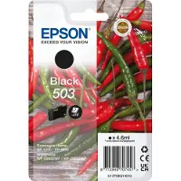 Epson 503 - 4.6 ml - zwart - origineel - blisterverpakking met RF / akoestisch alarm - inktcartridge - voor Expression Home XP-5200, XP-5205; WorkForce WF-2960DWF, WF-2965DWF
