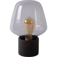 Lucide Tafellampje Becky zwart met smoke glas