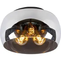 Lucide Plafondlamp Olivia Ø 40cm zwart met smoke glas