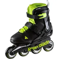 Rollerblade Rolschaatsen - Microblade - Zwart/Groen - Skeelers - - 28/32 - Rolschaatsen