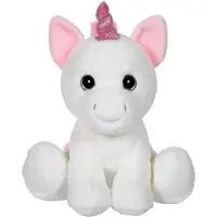 Big Buy Cooking Fluffy Witte Eenhoorn Speelgoed met Gipsy Ogen - 40 cm