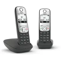 Gigaset A690 Duo, Analoog telefoon, Draadloos handset, Sprekenhandsfree, 100 contacten, Nummerherkenning, Zwart, Zilver