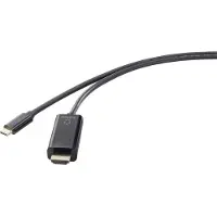 Renkforce USB-C / HDMI Adapterkabel USB-C stekker, HDMI-A-stekker 0.50 m Zwart UHD 4K @ 60 Hz RF-4531590 USB-C-displaykabel