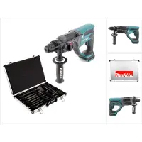 Makita DHR 202 Z 18 V Li-Ion accu combihamer solo met SDS Plus + D-42444 SDS-Plus boor- en beitelset 17-delig in aluminium koffer
