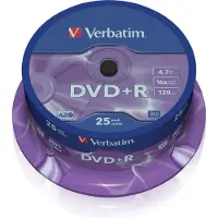 Verbatim DVD+R discs op spindel - 16-speed - 4,7 GB / 25 stuks