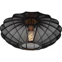 Lucide CORINA - Plafonnière (Plafondlamp) - Ø 40 cm - 1xE27 - Zwart - Japandi