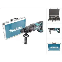 Makita DHR 241 18 V Li-ion accuklopboormachine met SDS-Plus boorhouder solo + D-42444 SDS-Plus boorbeitelset 17-delig in aluminium koffer