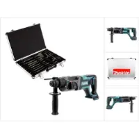 Makita DHR 241 Z 18 V Li-Ion accuklopboormachine met SDS-Plus boorhouder solo + D-42444 SDS-Plus boorset 17-dlg. in aluminium koffer - zonder accu, zonder oplader
