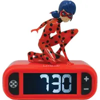 Lexibook - Miraculous digitale wekker met nachtlampje Snooze, klok, lichtgevende Ladybug, Rood - RL800MI