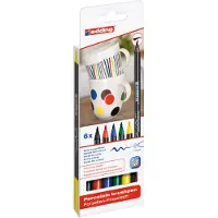 Edding 4200 porselein-penseelstiften family 6 stuks (1 - 4mm penseelpunt)
