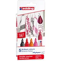 Edding 4500 textielmarkerset warm 5 stuks (2 - 3 mm rond)