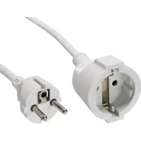 InLine CEE 7/7 (recht) - CEE 7/3 (recht) stroom verlengkabel | 3x 1,50mm | wit | 3 meter