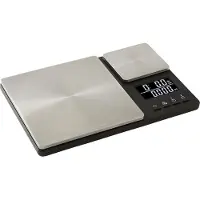 KitchenAid Keukenweegschaal, Digitaal, Dubbel Weegplatform, 5 KG, 500 GR, Tarrafunctie, Zilver -
