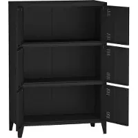 En.casa Bureaukast Hamina 113x80x40 cm staal zwart
