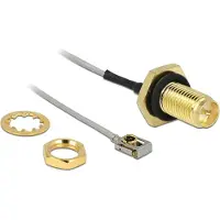 DeLOCK MHF I LK (v) - RP-SMA (v) kabel met afdichtring - Micro Coax (1,13 mm) - 50 Ohm / grijs - 0,50 meter