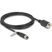 DeLOCK M12 Cable A-coded 8 pin female to RJ45 jack for installation Cat.5e FTP 3 m black