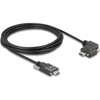 DeLOCK USB 2.0 Cable USB Type-C male with screws to USB Type-C male with screws angled left / right PD 3.0 60 W 3 m