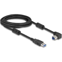DeLOCK USB-A - USB-B haaks (beneden) kabel | USB3.0 5 Gbps | 10W | zwart | 3 meter