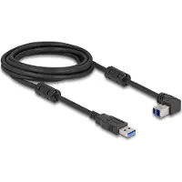 DeLOCK USB-A - USB-B haaks (boven) kabel | USB3.0 5 Gbps | 10W | zwart | 3 meter