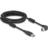 DeLOCK USB-A - USB-B haaks (rechts) kabel | USB3.0 5 Gbps | 10W | zwart | 5 meter