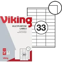 Viking Multifunctionele Etiketten Zelfklevend Wit 70 x 25,4 mm 100 Vellen met 33 Etiketten