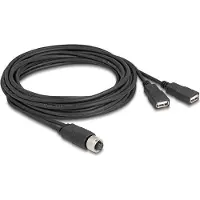DeLOCK M12 Cable A-coded 8 pin female to 2 x USB 2.0 Type-A female 3 m black