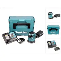 Makita DBO 180 Y1J-D, 18V accu-excenterschuurmachine + 1x 1,5Ah accu + oplader + Makpac-koffer