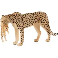 Small Foot Wildlife Cheetah Vrouwtje met Welp - 387167