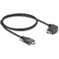 DeLOCK USB 2.0 Cable USB Type-C male with screws to USB Type-C male with screws angled left / right PD 3.0 60 W 1 m