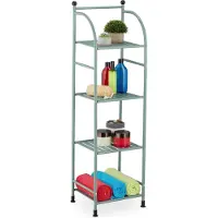 Relaxdays badkamerrek - staal - 115 x 33 x 28 cm - 4 etages - opbergrek badkamer - mint
