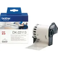 Brother Etiket DK-22113 Zwart op transparant (62 mm)