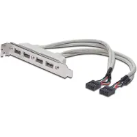 Digitus USB 2.0 Adapter [4x USB 2.0 bus intern 10-polig - 2x USB 2.0 bus A] AK-300304-002-E 20.00 cm