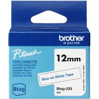 Brother Btag-233 niet-gelamineerde tape blauw op wit 12 mm (origineel)