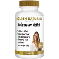 Golden naturals 2x Foliumzuur Actief Vegan 90 Tabletten