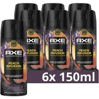 Axe Fine Fragrance Collection Premium Deodorant Bodyspray - Peach Infusion - 6 x 150 ml - Voordeelverpakking