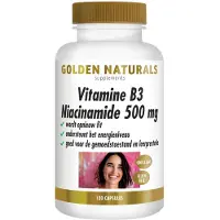Golden naturals - Vitamine B3 Niacinamide 500 mg - 2 x 120 capsules - Voordeelverpakking