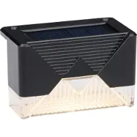 Grundig Solar Tuinverlichting 4 Stuks - Solar Lamp voor Terras en Schutting Verlichting - Warm Wit Sfeerlicht - Tuin Verlichting Incl. Montagemateriaal - 6-8 Uur Batterijduur - Zwart