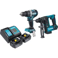 Makita Boormachine + slagboor, DLX 2278 ST accukit + DHP 484 klopboormachine 54 Nm + DHR 171 klopboormachine 1,2 J +.