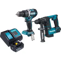 Makita Boormachine + slagboor, DLX 2278 ST1 accukit + DHP 484 klopboormachine 54 Nm + DHR 171 klopboormachine 1,2 J +.