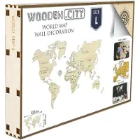 Wooden City Wereld Kaart In Hout L