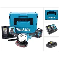 Makita DGA 504 RY1J accu haakse slijper 18V 125mm borstelloos + 1x accu 1,5Ah + lader + Makpac