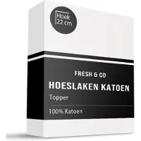 Fresh & Co Topper Hoeslaken - Katoen - Wit 80 x 200 cm