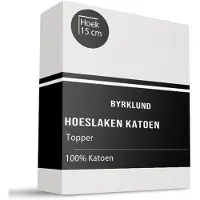 Byrklund Topper Hoeslaken Katoen - Wit 90 x 220 cm